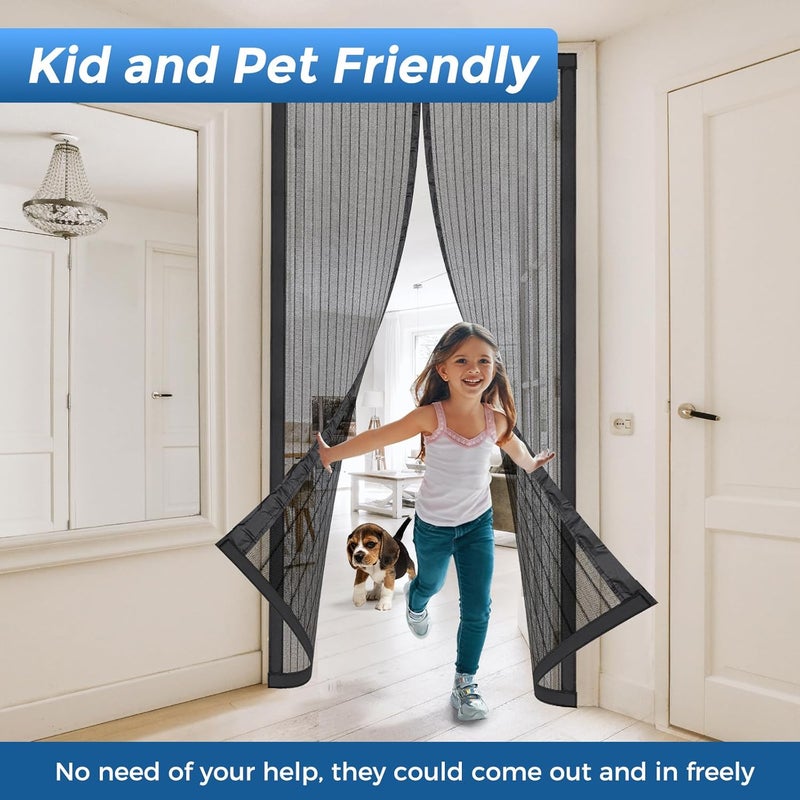 Smartor Magnetic Screen Door Magnetic Closure Fits 36"x82" Doors |Polyester - Retractable Screen Door Mesh| Self Sealing|Hands Free |Keeps Bugs Out|Pet and Kid Friendly-38 Inch x 83 Inch - Image 5